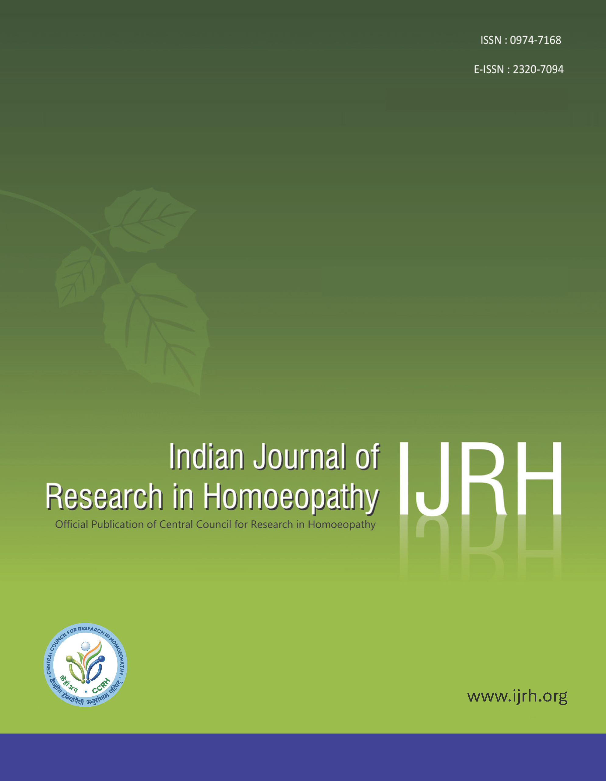 Indian Journal of Research in Homoeopathy cover art